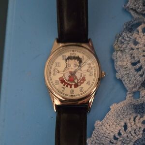 Extremely Rare Vintage Betty Boop Watch with Black Strap
